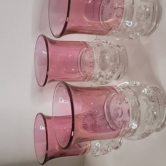 Set of 4 Tiffin Franciscan Kings Crown Cranberry Flashed Glass Tumblers - Picture 4 of 4
